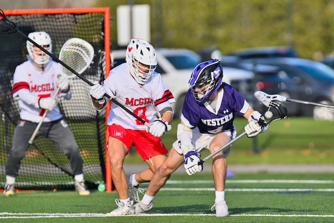 Western and McGill battle for the 2023 Baggataway Cup. (Photo: Robert Hoselton)